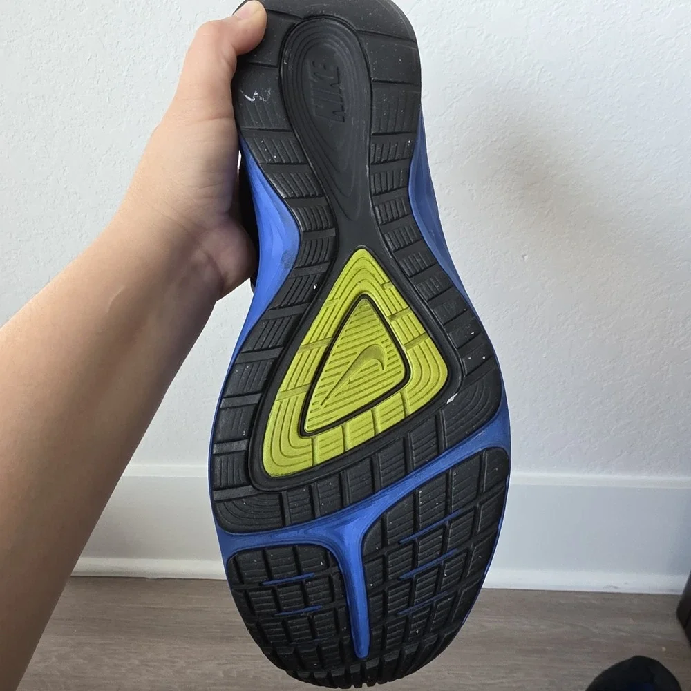 Nike Dual Fusion Run 3 Men 10.5 Black Blue Running‎ Shoes Athletic Gym